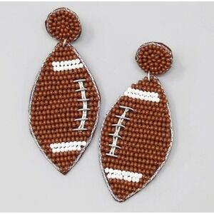 New! Beaded Football Earrings